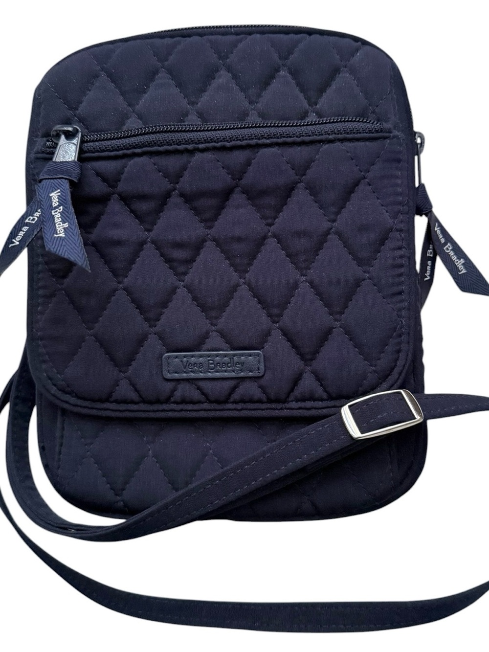 Vera Bradley RFID Mini Hipster Navy Blue Microfiber Quilted Crossbody Bag NWOT